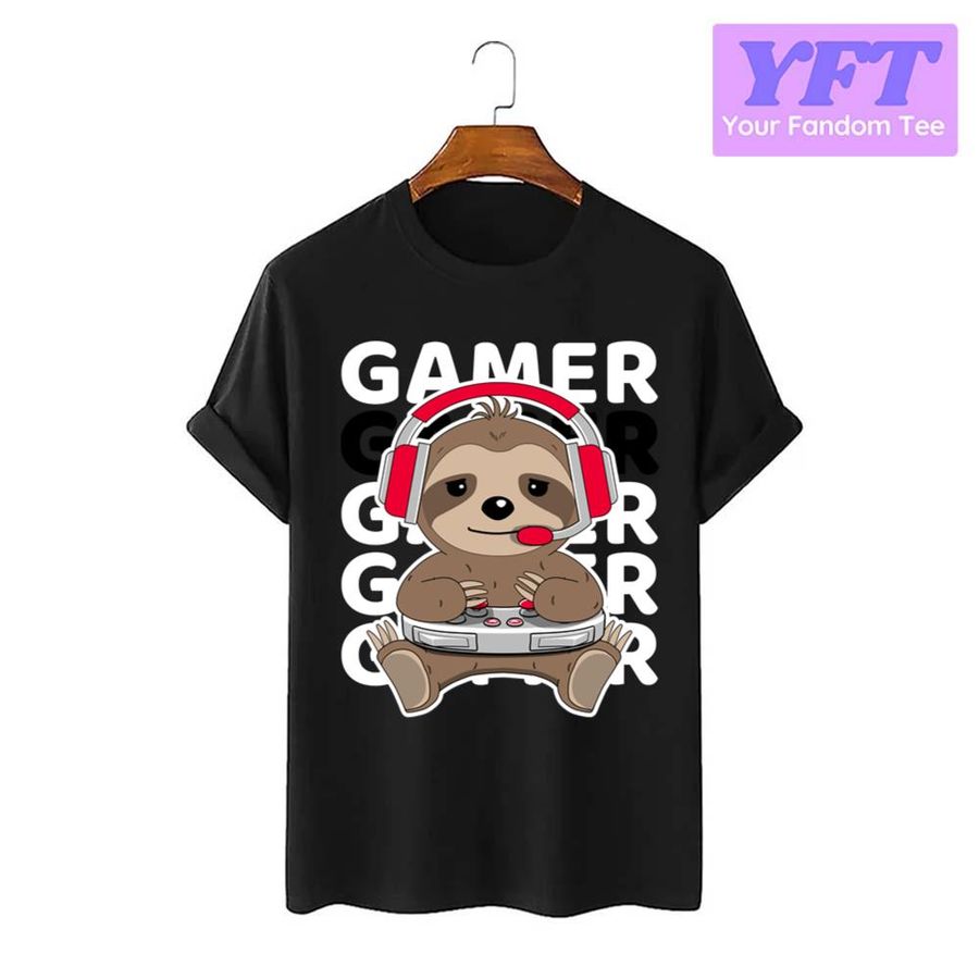 Gaming Sloth Funny Video Gamer Unisex T-Shirt
