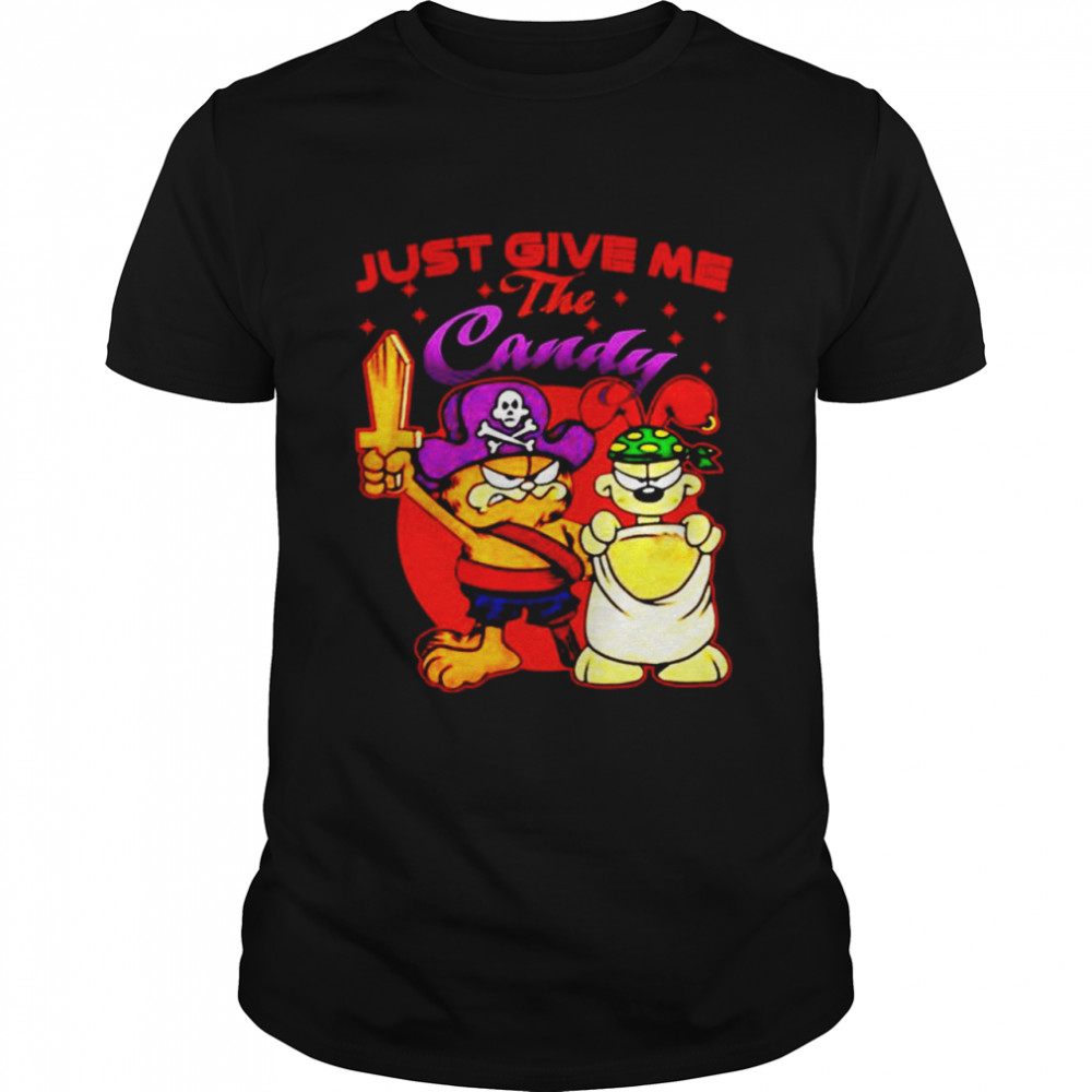 Garfield And Odie Just Give Me The Candy Shirt, Tshirt, Hoodie, Sweatshirt, Long Sleeve, Youth, funny shirts, gift shirts, Graphic Tee