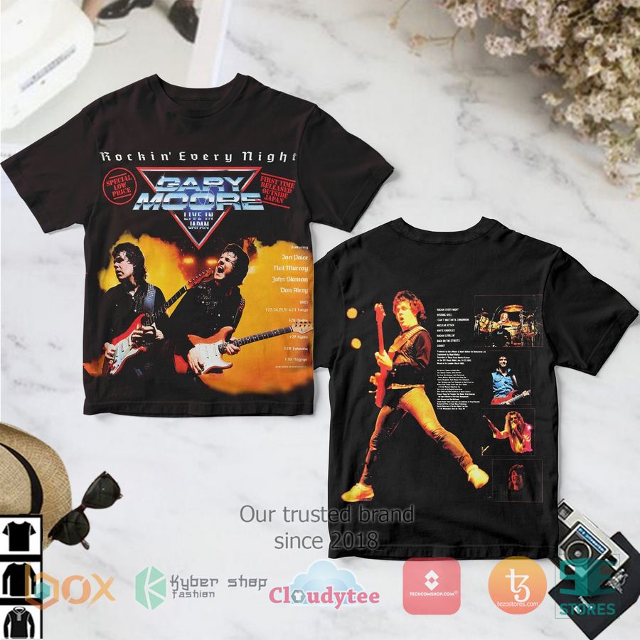 Gary Moore Rockin' Every Night – Live In Japan Album 3D T-Shirt – LIMITED EDITION