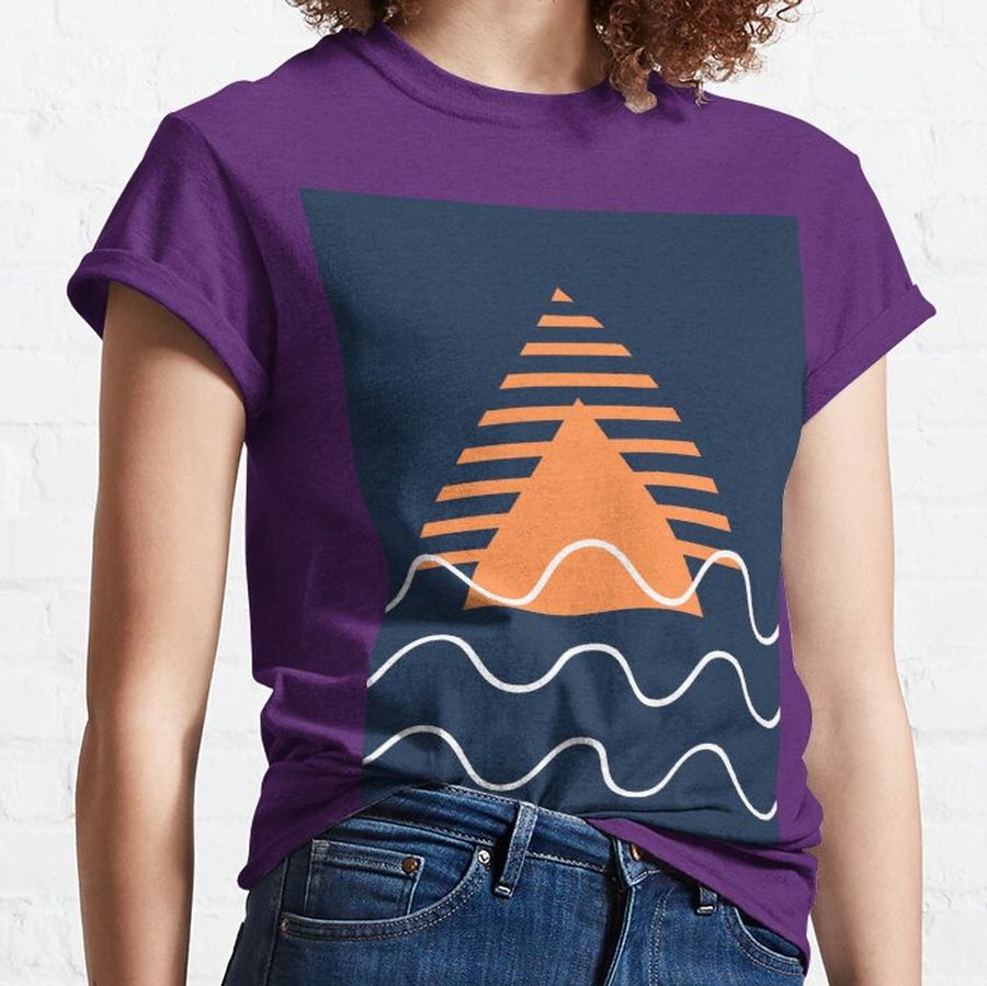 Geometric wave through the pyramid  art  design  Classic T-Shirt