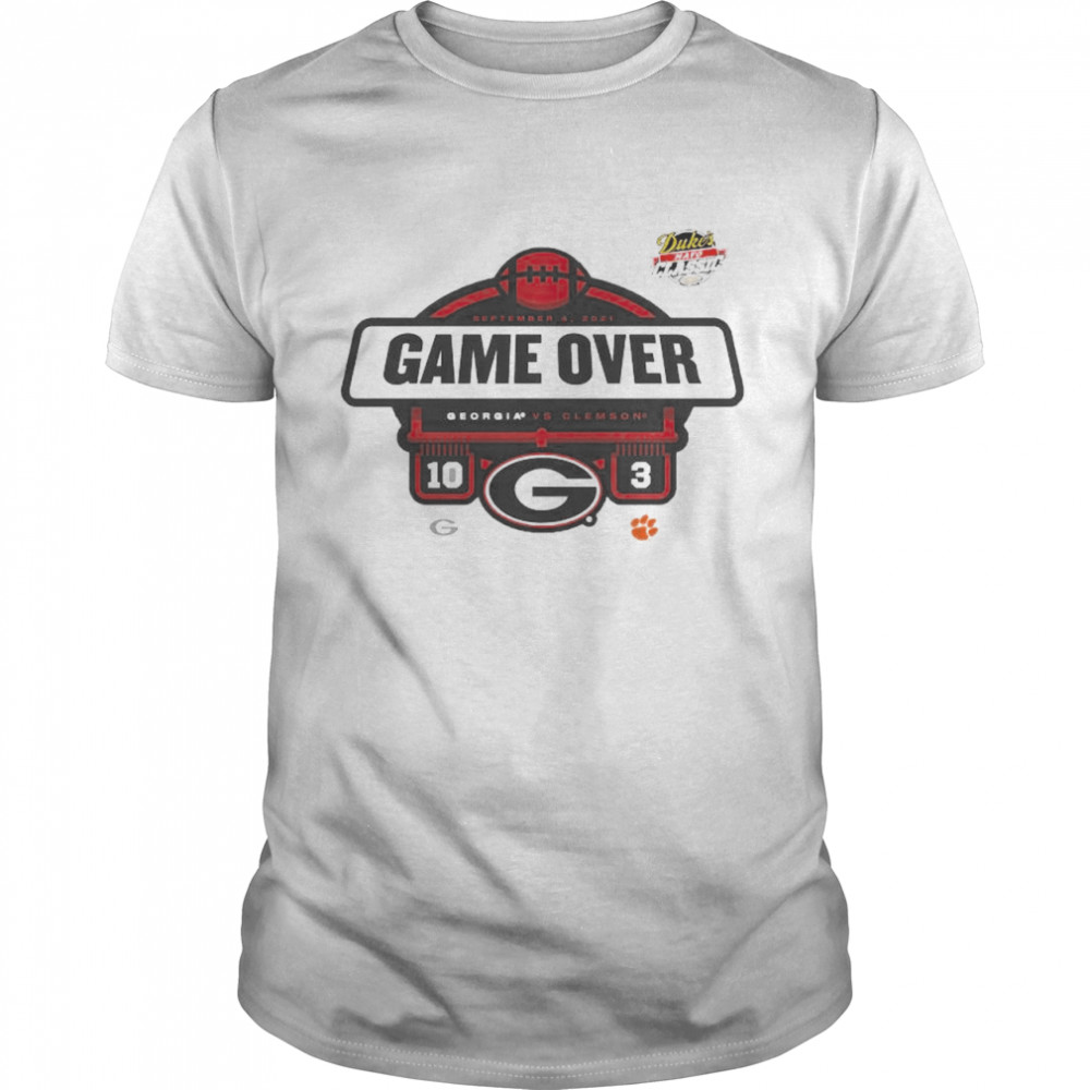 Georgia Bulldogs Vs. Clemson Tigers 10 3 Game Over Shirt, Tshirt, Hoodie, Sweatshirt, Long Sleeve, Youth, funny shirts, gift shirts, Graphic Tee