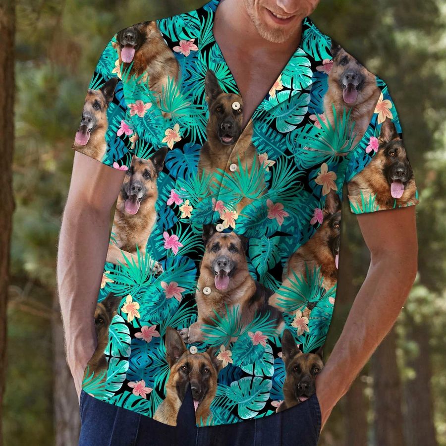 German Shepherd Tropical Hawaiian Shirt Pre10175, Hawaiian shirt, beach shorts, One-Piece Swimsuit, Polo shirt, funny shirts, gift shirts