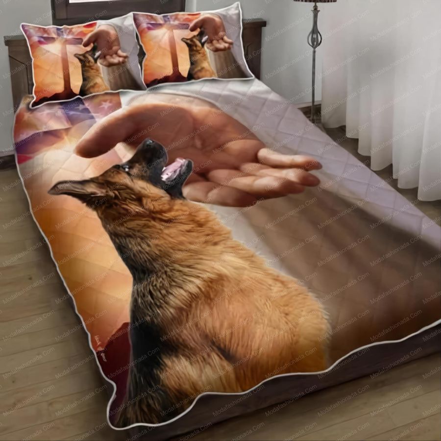 German Shepherd With Jesus God 35 Bedding Set – Duvet Cover – 3D New Luxury – Twin Full Queen King Size Comforter Cover