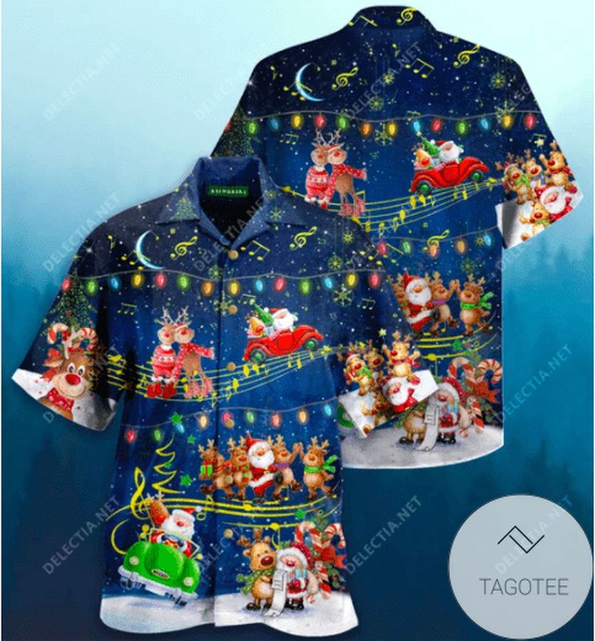 Get Here Beautiful Christmas Music Santa Claus Unisex Hawaiian Aloha Shirts