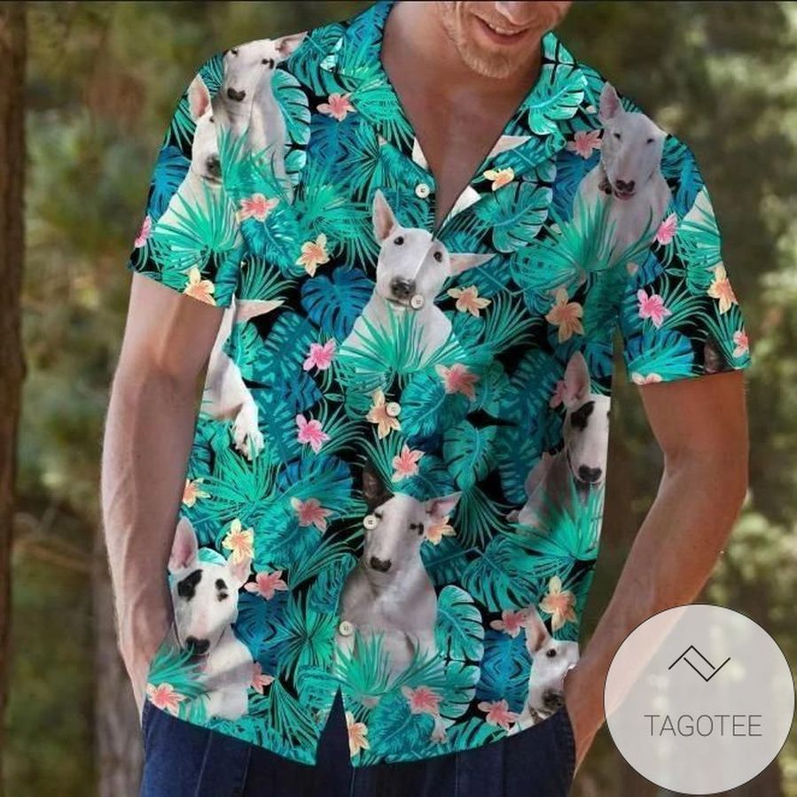 Get Here Bull Terrier Tropical Authentic Hawaiian Shirt 2022