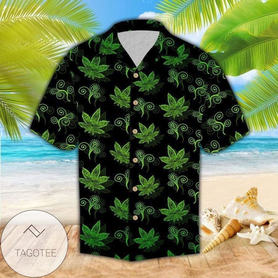 Get Here Weed Pattern Hawaiian Aloha Shirts