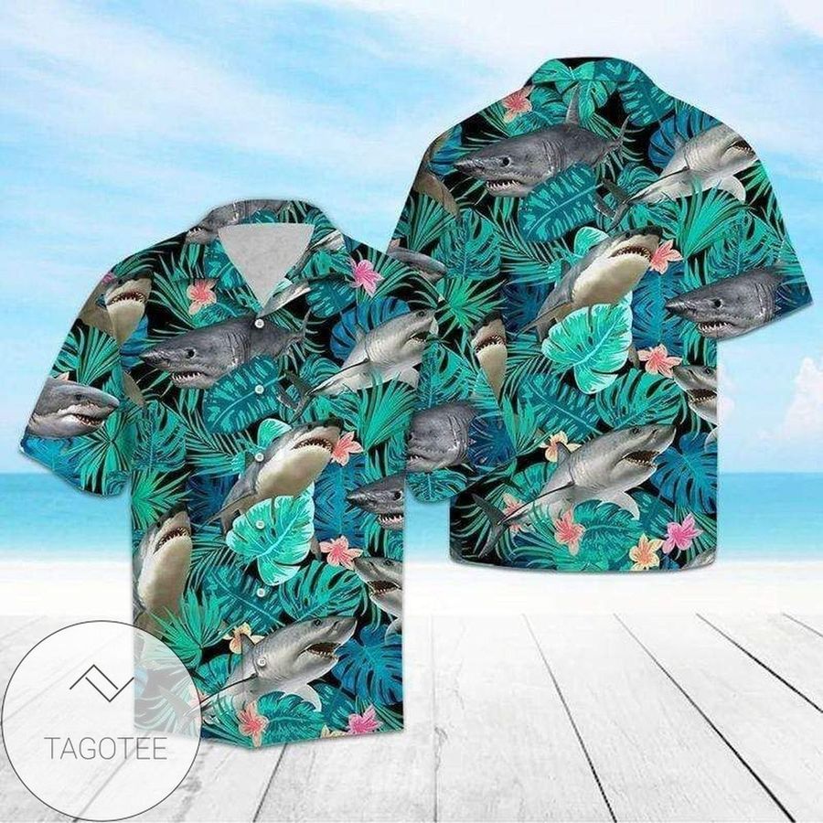 Get Now Cool Shark Summer Vibe Tropical Hawaiian Aloha Shirts