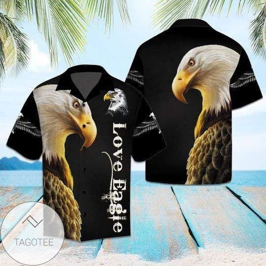 Get Now Love Eagle Black Hawaiian Aloha Shirts