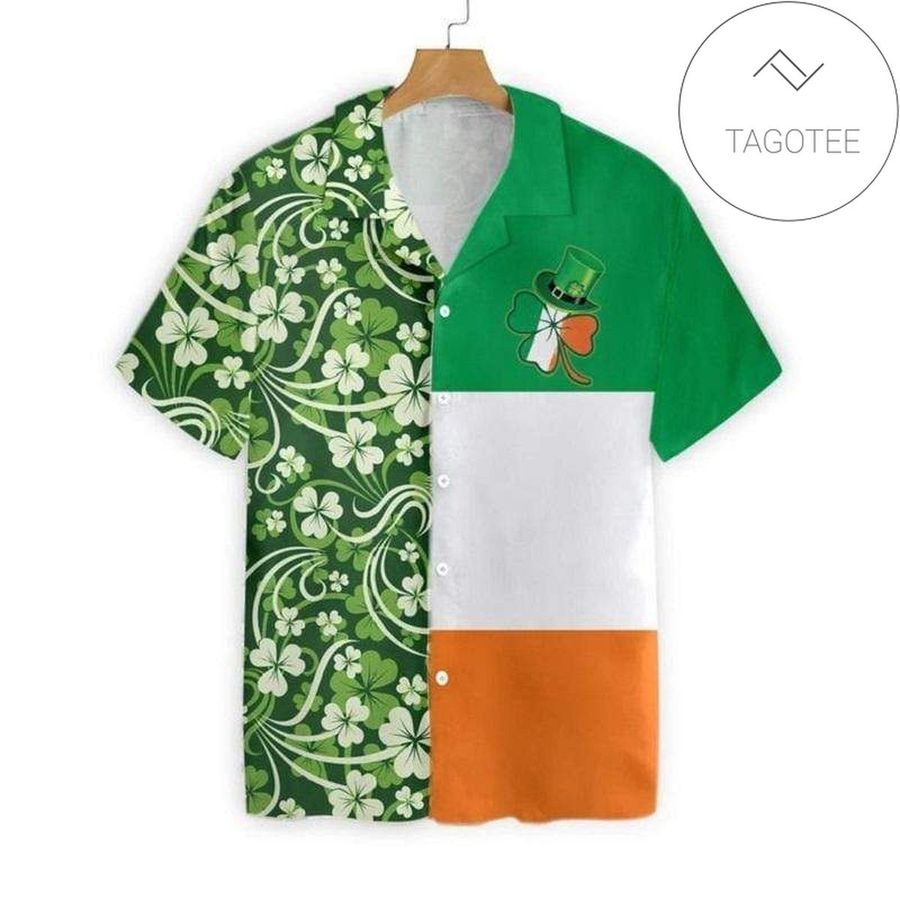 Get Now Shamrock With Flag Saint Patricks Day Irish Ireland Authentic Hawaiian Shirt 2022s L