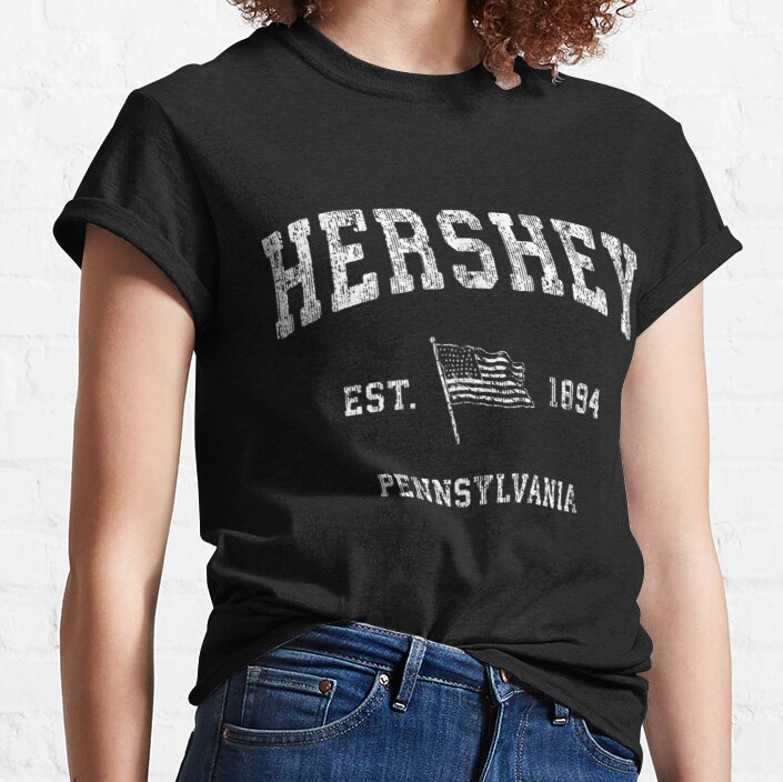 Gift Hershey Pennsylvania PA Vintage US Flag Sports Tee Classic T-Shirt