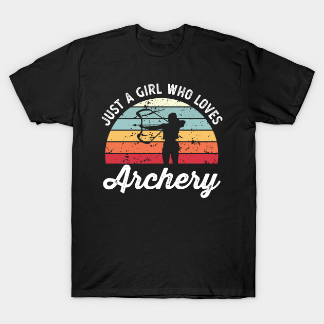 Girl who loves Archery Womens Gift Retro Sunset T-shirt, Hoodie, SweatShirt, Long Sleeve