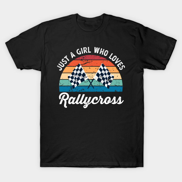 Girl who loves Rallycross Womens Gift Retro Sunset T-shirt, Hoodie, SweatShirt, Long Sleeve