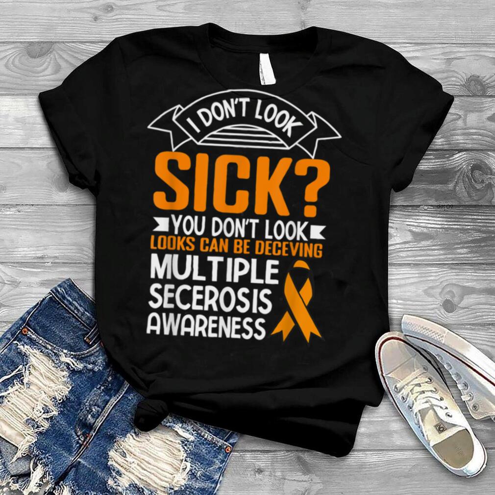 Girls MS Multiple Sclerosis Awareness Orange Ribbon Survivor T Shirt