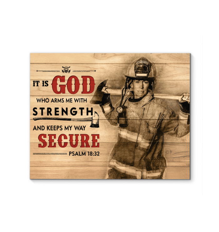 Gl Canvas Firefighter Bible Verse2 Poster Poster