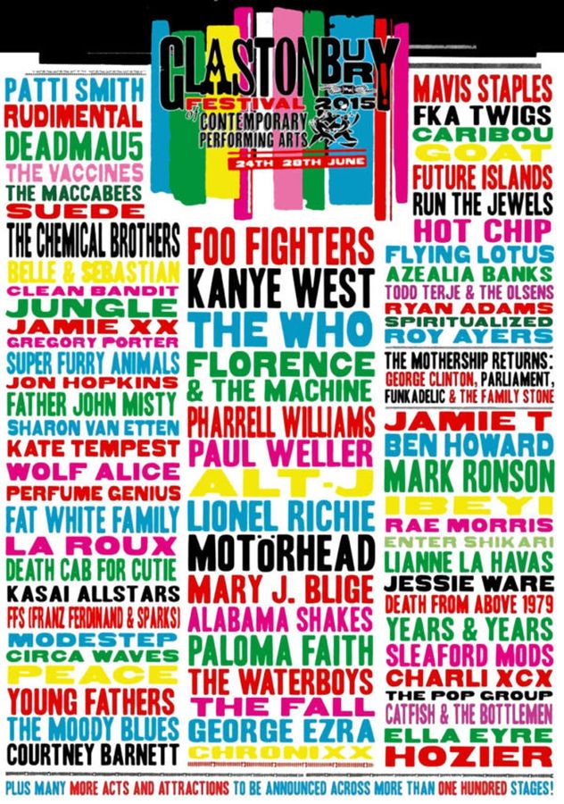 Glastonbury 2016 Vintage Music Poster