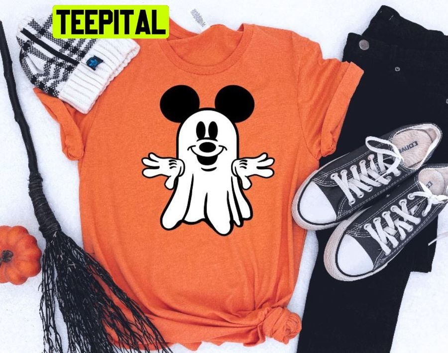 Glow In The Dark Mickey Ghost Halloween Trending Unisex T-Shirt