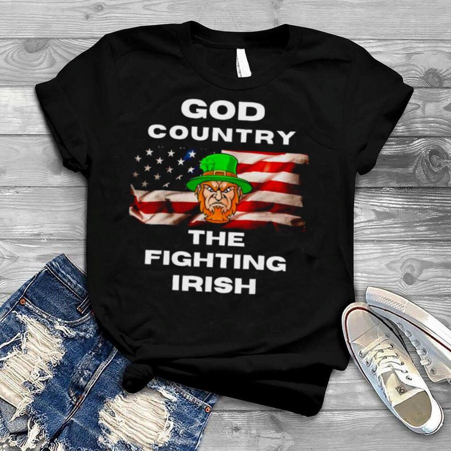 God Country The Fighting Irish American flag shirt
