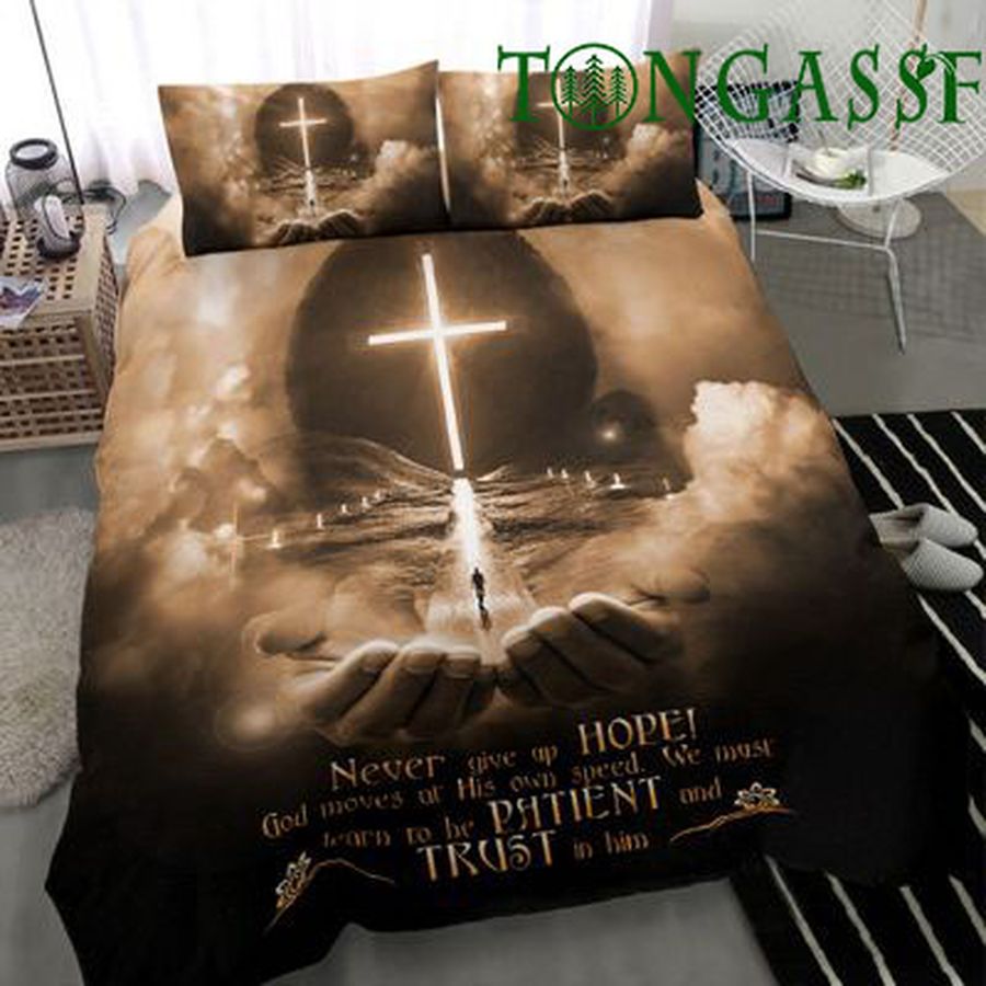 God Jesus hand and moon art style bedding set