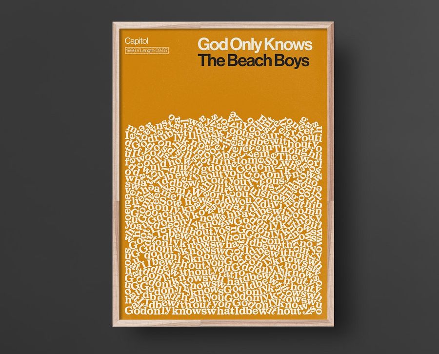 God Only Knows, The Beach Boys, Song Lyric Poster, Modern Art, Pet Sounds