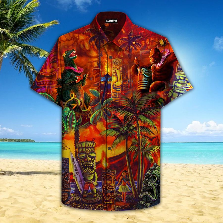 Godzilla And King Hawaiian Shirt Pre10005, Hawaiian shirt, beach shorts, One-Piece Swimsuit, Polo shirt, funny shirts, gift shirts, Graphic Tee