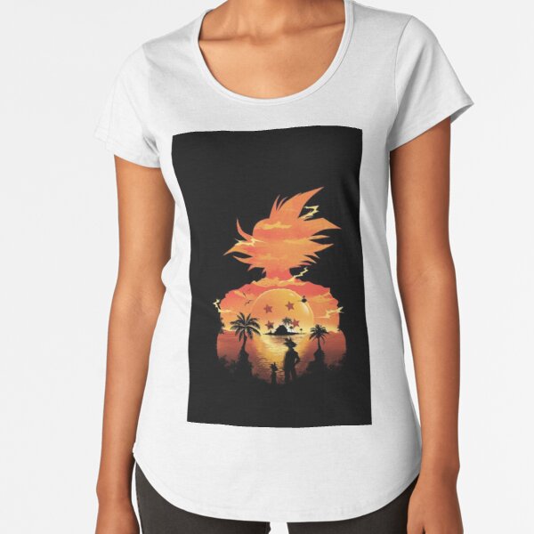 Goku Beautiful Sunset SKY Premium Scoop T-Shirt