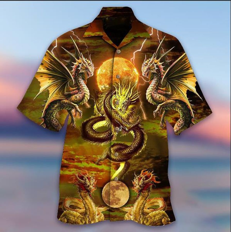Golden Dragon Hawaiian Shirt Pre13030, Hawaiian shirt, beach shorts, One-Piece Swimsuit, Polo shirt, funny shirts, gift shirts, Graphic Tee