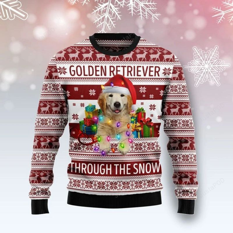 Golden Retriever Dog Christmas Ugly Christmas Sweater All Over Print