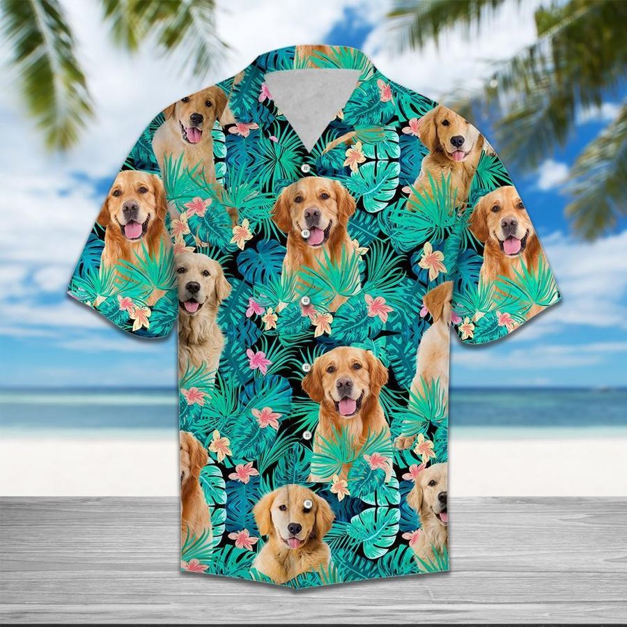 Golden Retriever Tropical Hawaiian Shirt Pre13004, Hawaiian shirt, beach shorts, One-Piece Swimsuit, Polo shirt, funny shirts, gift shirts