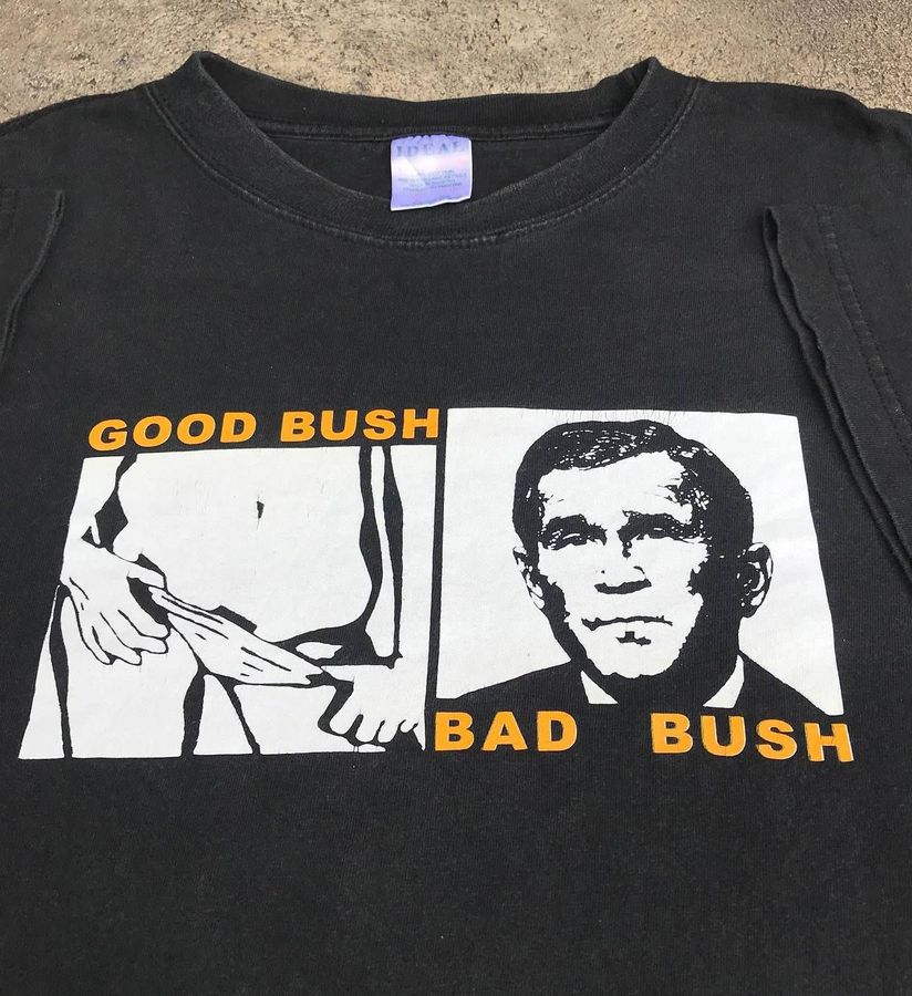 Good Bush Bad Bush Funny George W. POTUS USA Vintage T-Shirt