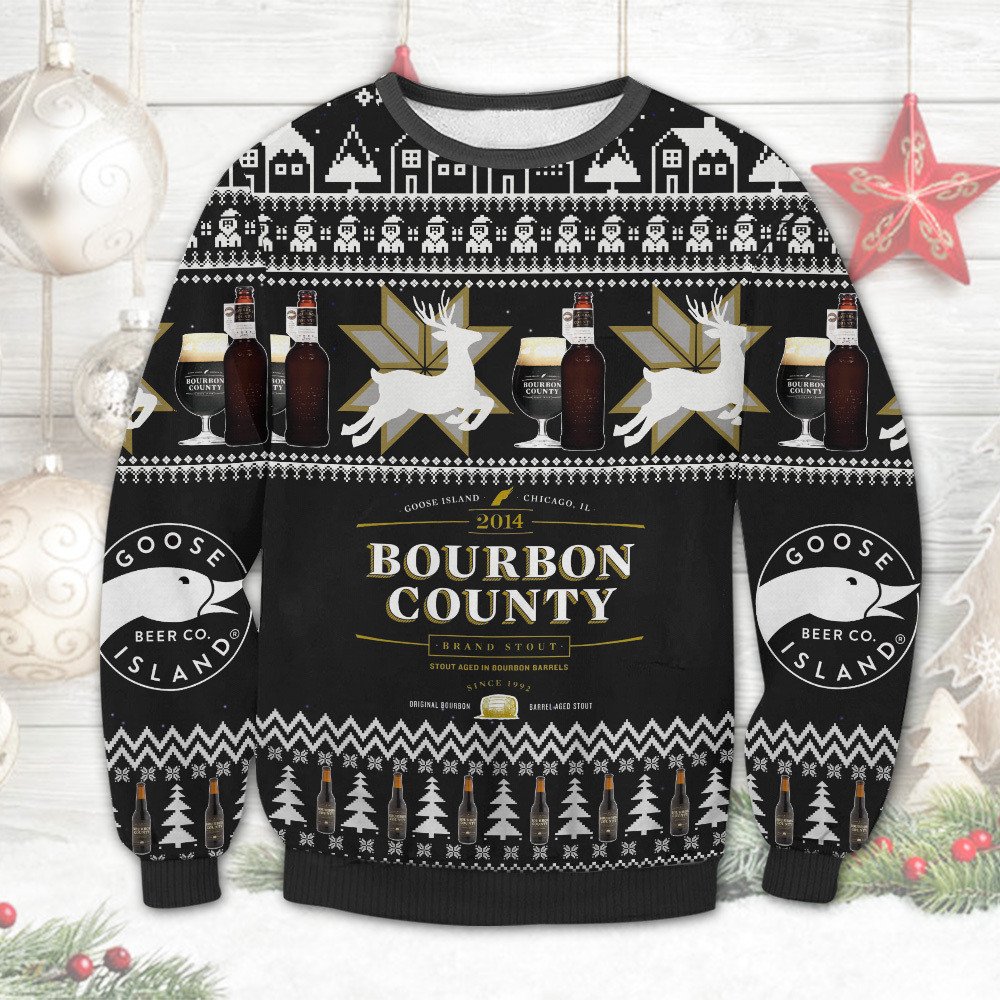 Goose island bourbon county 3D Full Printed Ugly Sweater