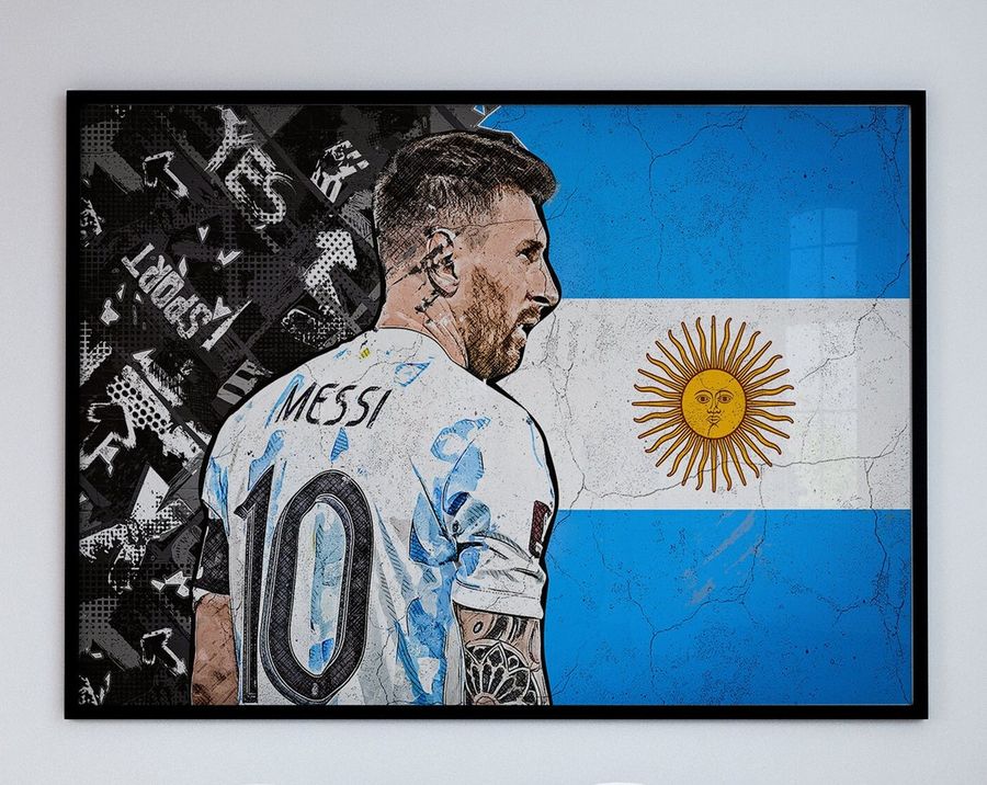 Graffiti Style Lionel Messi Poster or Canvas, Leo Messi, GOAT, Argentina, #10, Man Cave Decoration, Soccer, Football
