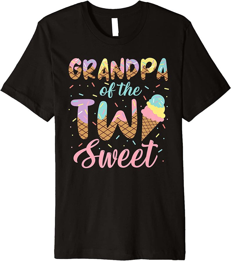 Grandpa of the Two Sweet Birthday Girl Ice Cream Lovers 2nd Premium_1