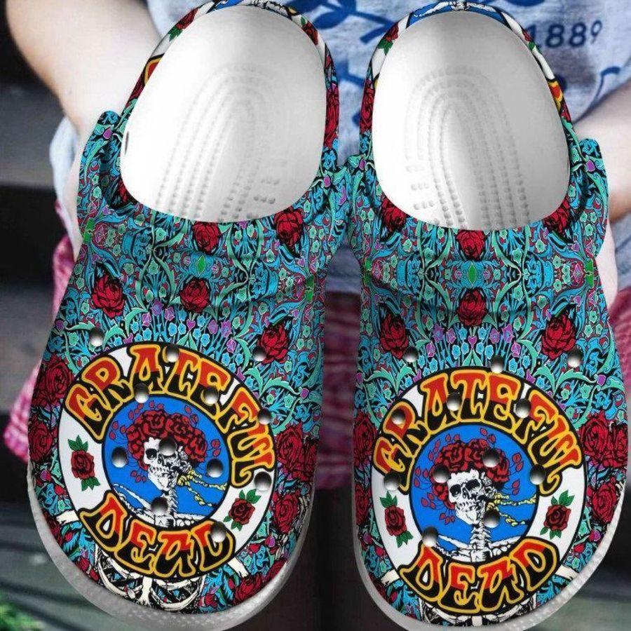 Grateful Dead Rubber Crocs Crocband Clogs Comfy Footwear Tl97