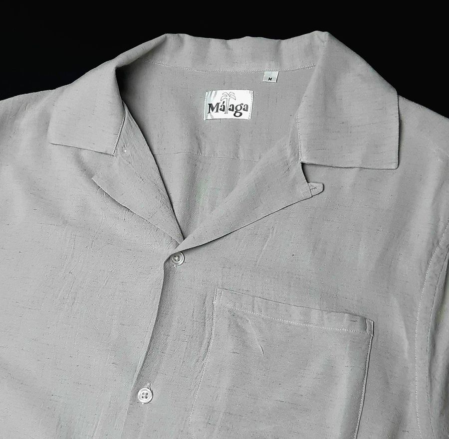 Gray Rayon shirt with light flecks Long sleeves