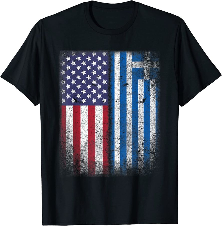 Greek American Flag T-shirt Greece Usa America Gift