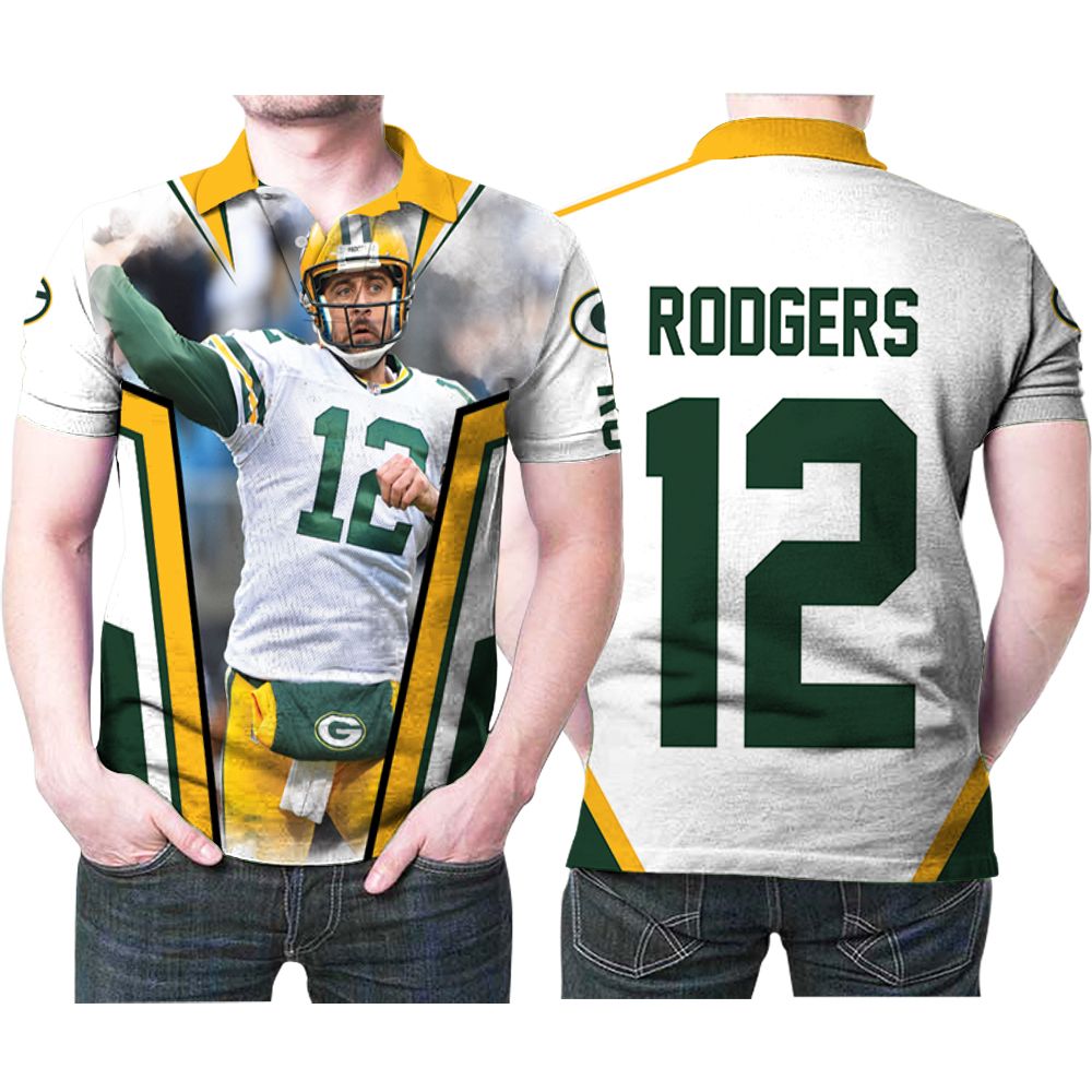 Green Bay Packers Aaron Rodgers Legend 12 Nfl American Football White 3d Designed Allover Gift For Packers Fans Polo Shirt