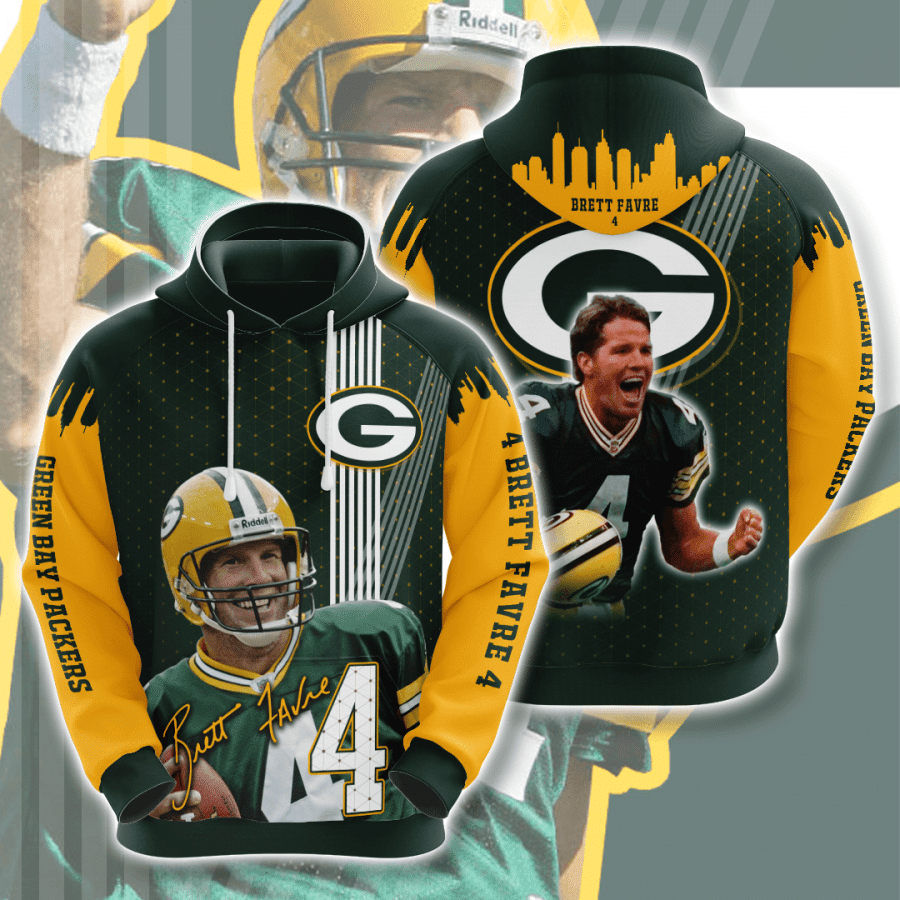 Green Bay Packers Brett Favre All Over Printed Hoodie.png