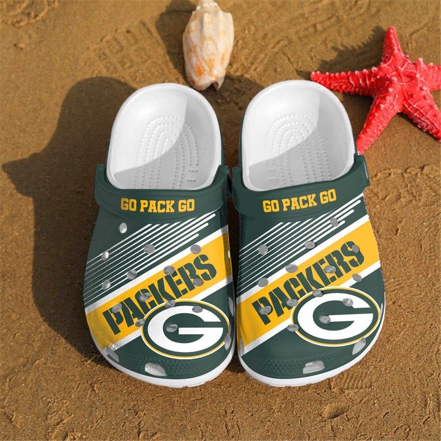 Green Bay Packers Go Pack Go Custom For Nfl Fans Crocs Clog Shoes