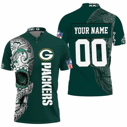 Green Bay Packers Nlf Fan Sugar Skull 3d Personalized 1 Polo Shirt Model A6457 All Over Print Shirt 3d T-shirt