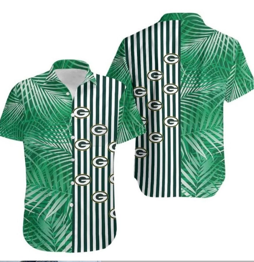 Green Bay Packers Palm Leaves And Stripes Gift For Fan Hawaii Shirt