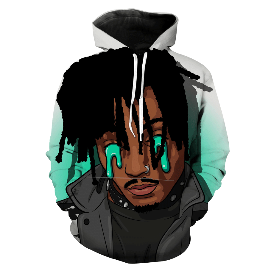 Green Juice Wrld Style Hip Hop Style Hoodie 3D.png