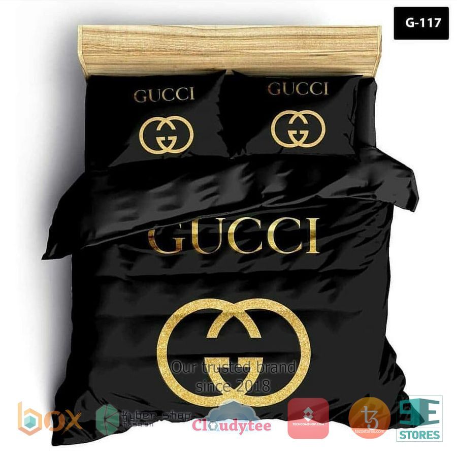 Gucci GC logo brand black Bedding Set – LIMITED EDITION