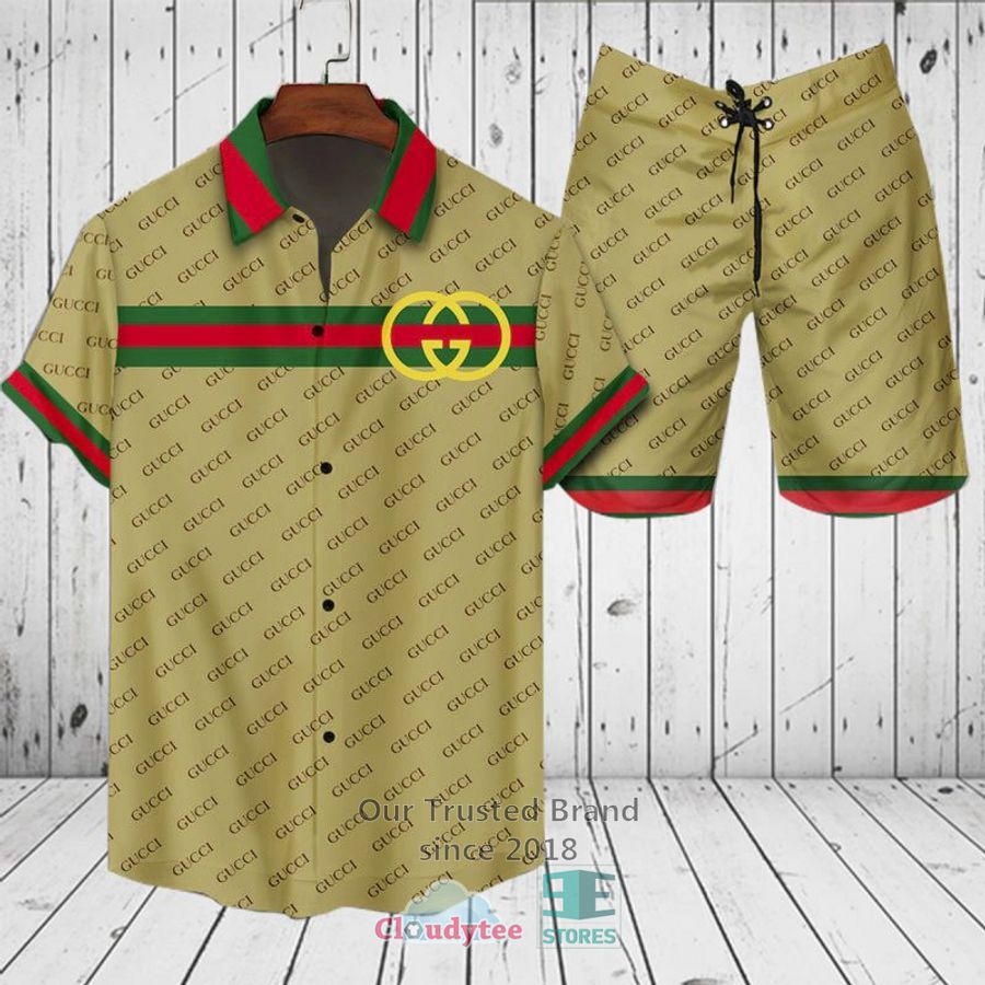 Gucci Light Green Stripes Hawaiian Shirt, Short – LIMITED EDITION