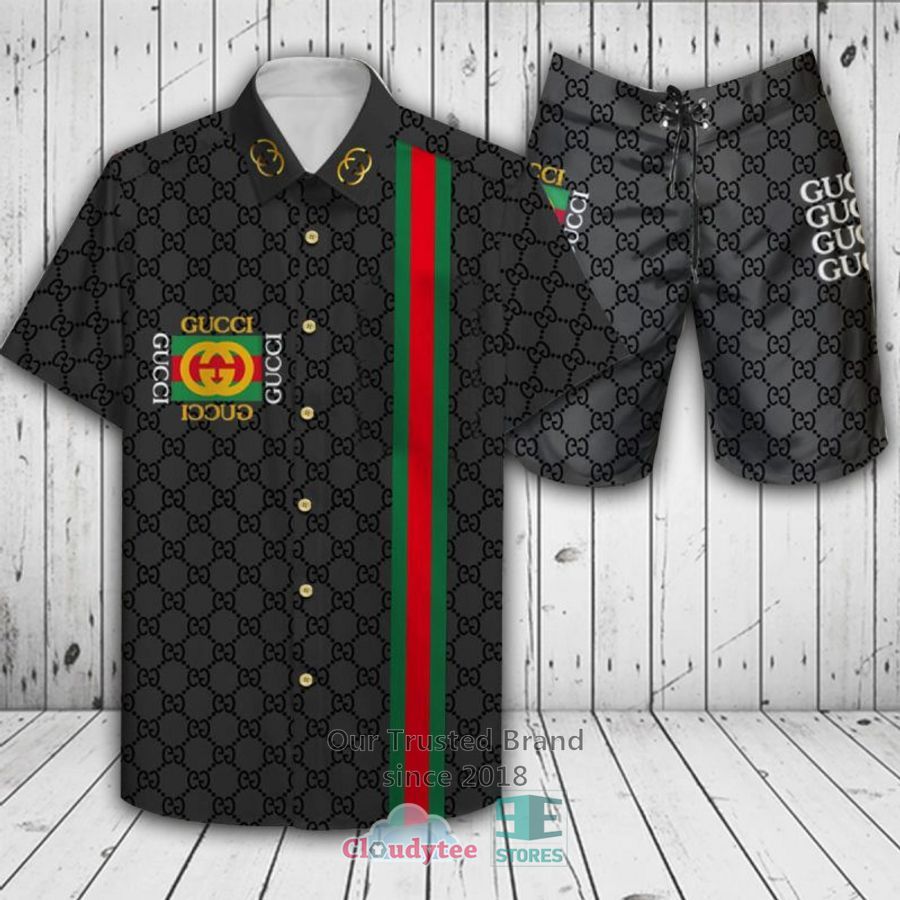Gucci Pattern Black Hawaiian Shirt, Short – LIMITED EDITION