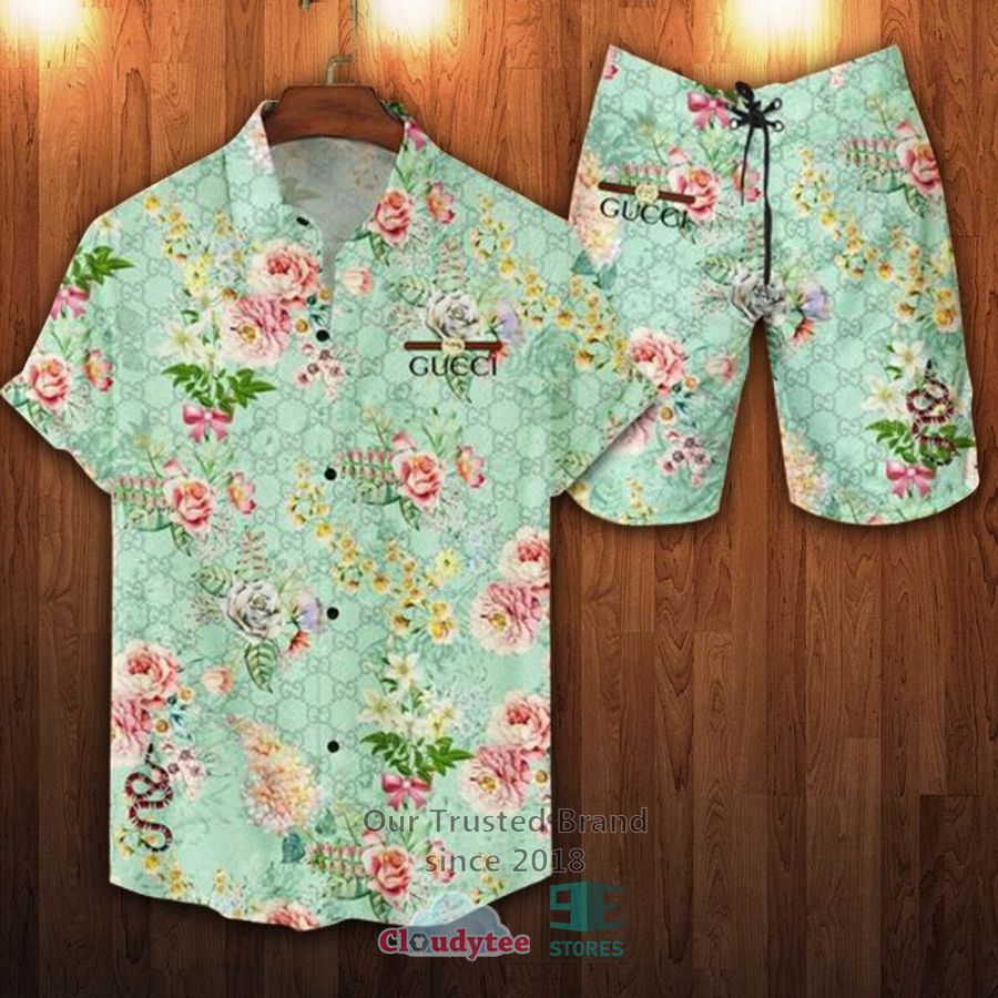 Gucci Snake Flower Green Hawaiian Shirt, Short – LIMITED EDITION