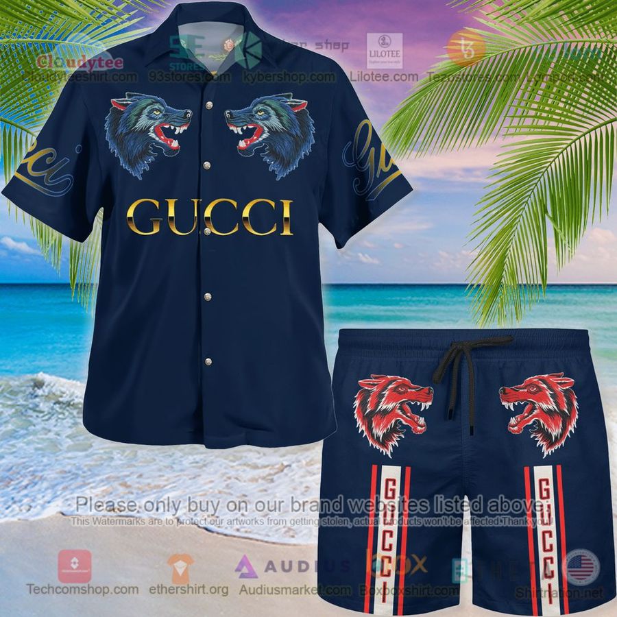 Gucci Wolf Blue Hawaiian Shirt, Short – LIMITED EDITION