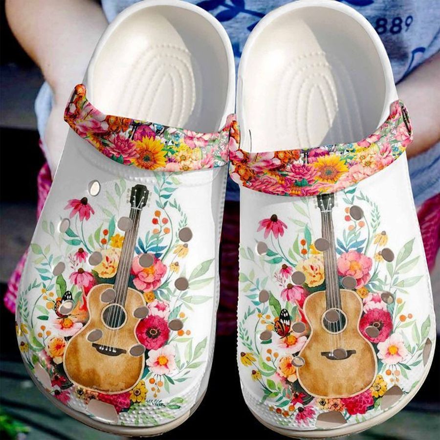 Guitar Personalized Floral Sku 1236 Crocs Clog Shoes