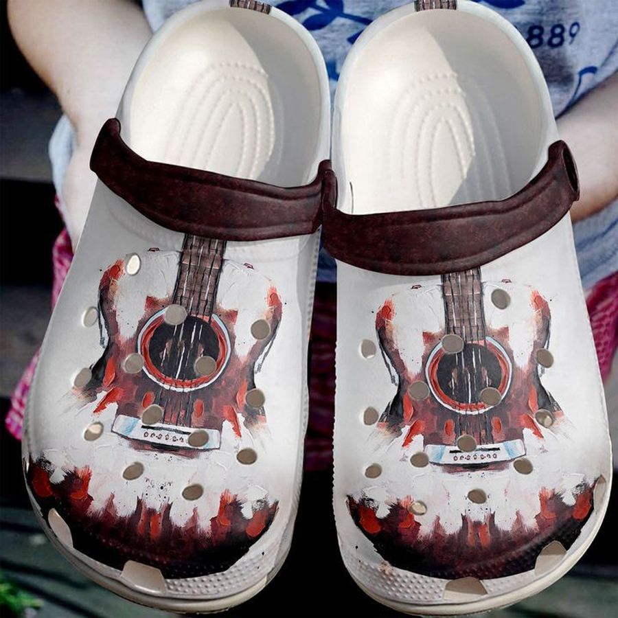 Guitar Red Painting Sku 1237 Crocs Crocband Clog Comfortable For Mens Womens Classic Clog Water Shoes