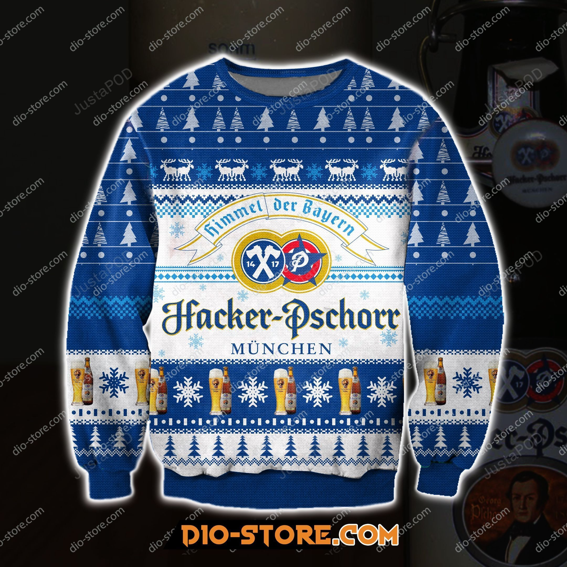 Hacker Pschorr Beer Ugly Sweater Ugly Sweater Christmas Sweaters Hoodie