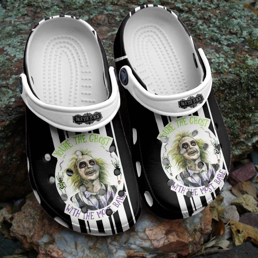 Halloween Beetie Juice The Ghost with babe Crocs crocband clogs